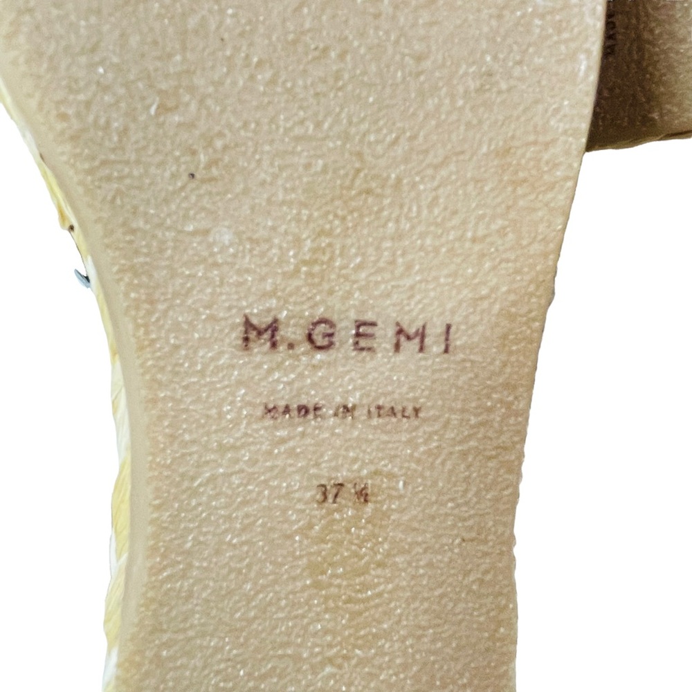 M. Gemi White Leather Espadrille Platform Sandals - Picture 8 of 9
